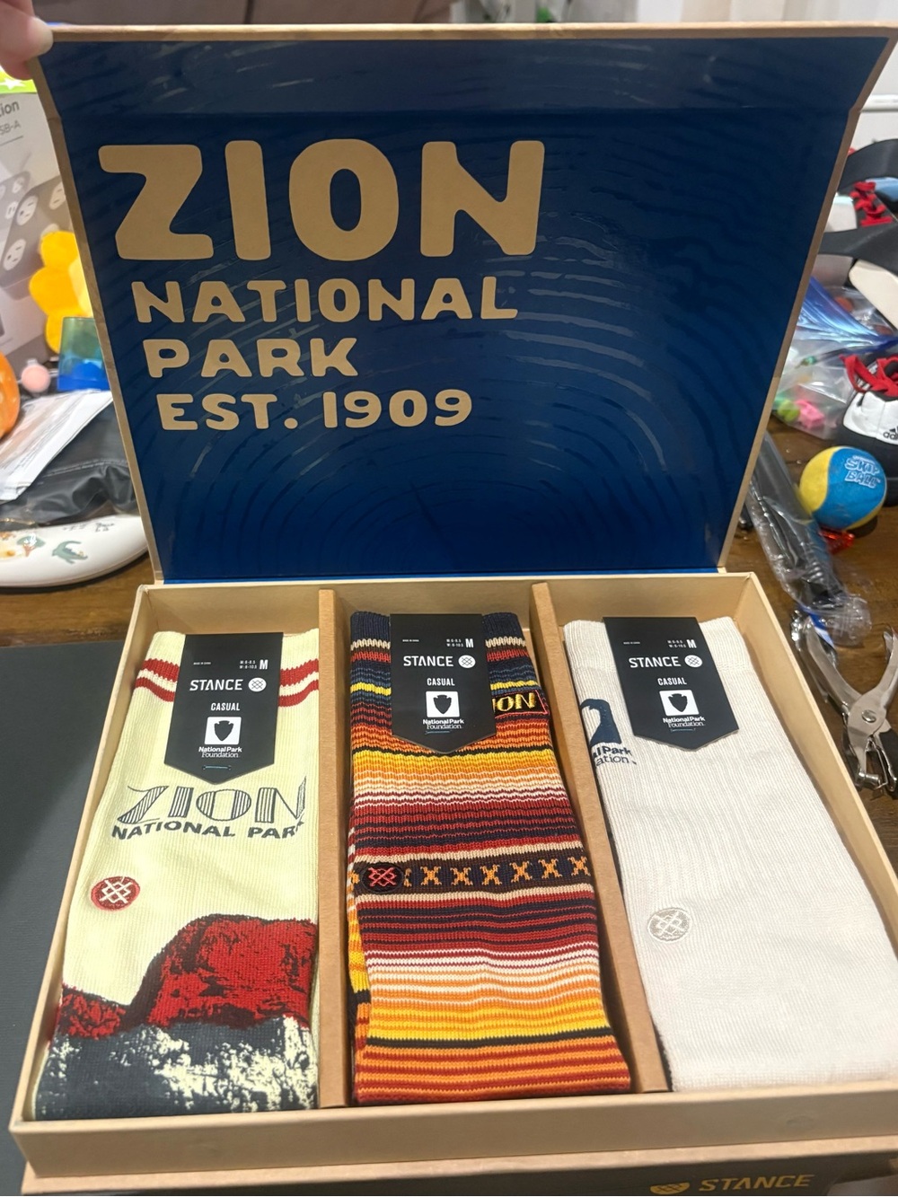 Stance Zion National Park Sock Trio - Cream, Multicolor, White